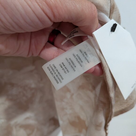 Calvin Klein Button Down Top with Rolled Sleeves Pink Beige Cream Size XL - Picture 4 of 6